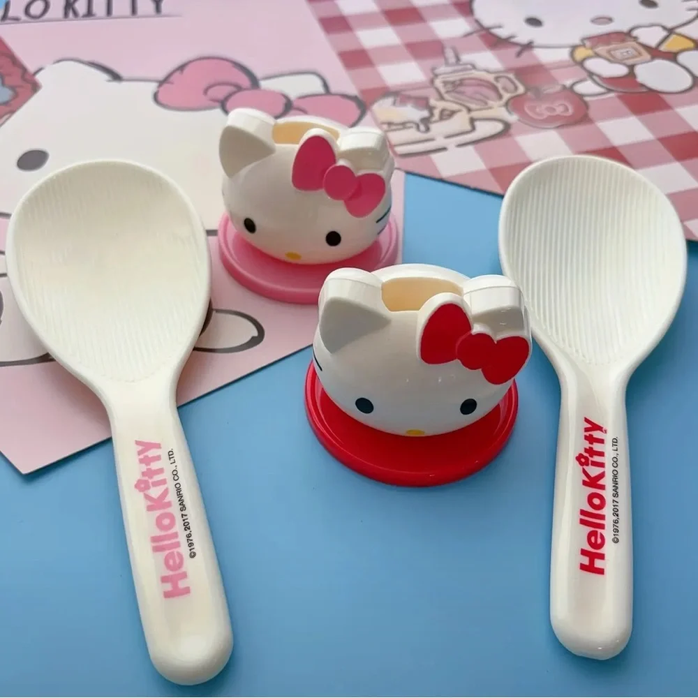 )NEW} Hello Kitty White and Pink Rice Spoon Non-Stick